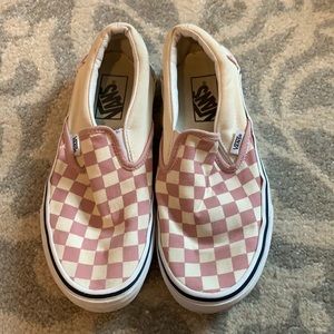 Pink and White Checkered Vans Women’s 7